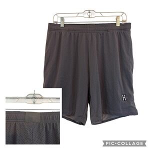 Nice Laundry Mens Mesh Gym Shorts Charcoal Grey Micromodal Lined Size Large
